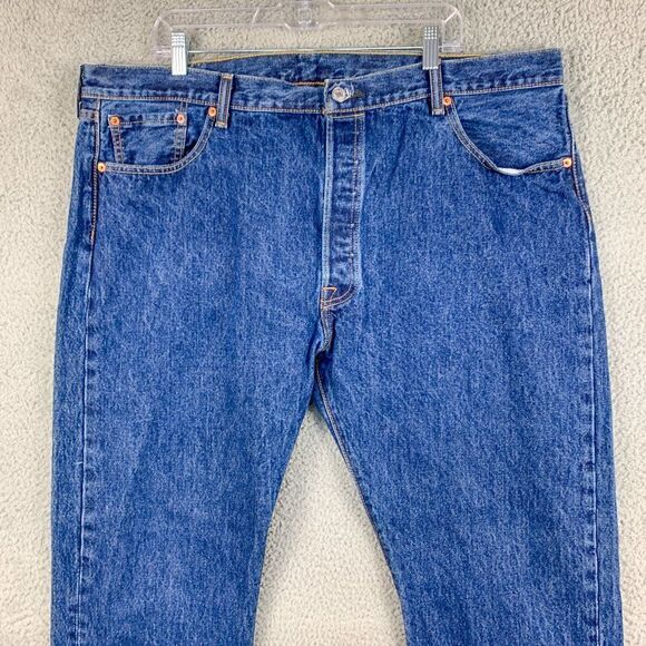 Levis 501 Jeans Mens 42 Blue Button Fly Denim Western Cowboy Outdoor Casual - Picture 3 of 15